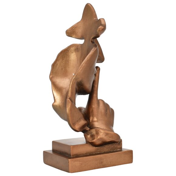 Adam & Friends Home Decor Silence Is Golden Sculpture | 1-Piece | Bronze - Picture 3 of 4